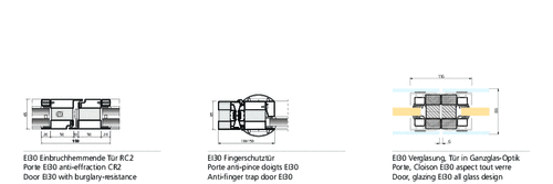 EI30 burglary-resistant door, anti-finger trap door, door in all-glass design